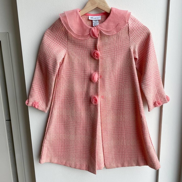 Bonnie Jean Other - Vintage Girl's Pink Plaid Rosette Jacket - Size 6